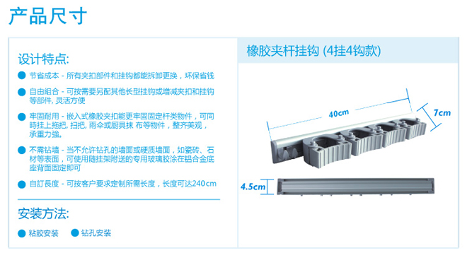 一款由您自主设计组合的工具挂架 - 施达新一代橡胶夹杆挂架